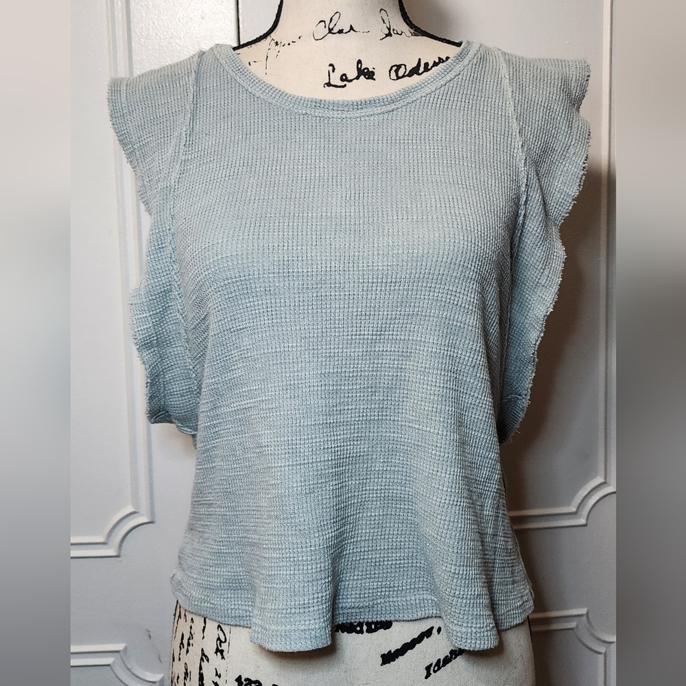 Waffle fabric t shirt